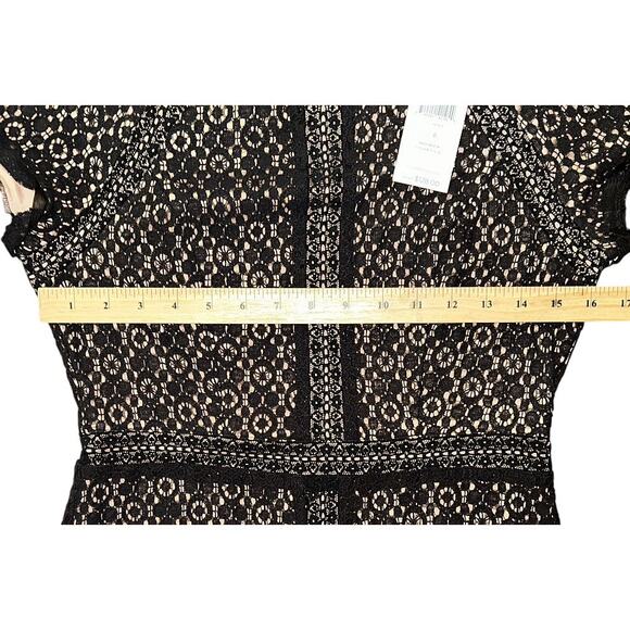 NWT Max and Cleo Black Lace Cap Sleeve Fitted Sheath Dress Size 8 MSRP $128 - Picture 3 of 7